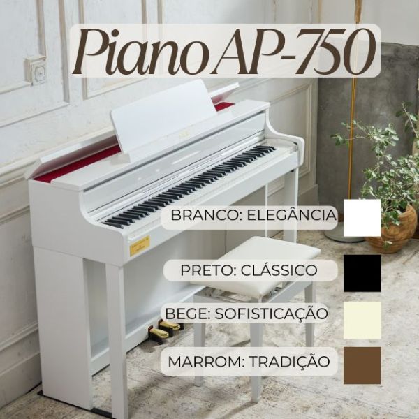 Casio Celviano AP-750: piano digital com toque de piano acústico e design&nbsp;elegante