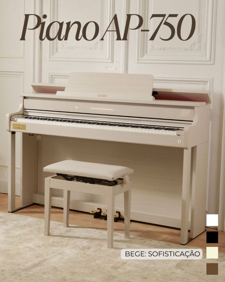 Casio Celviano AP-750 preto design elegante